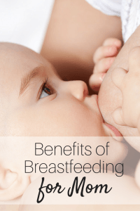 Now that the pregnancy is over, breastfeeding has benefits for both mom and baby! Health benefits for YOU of breastfeeding your baby girl or baby boy. 