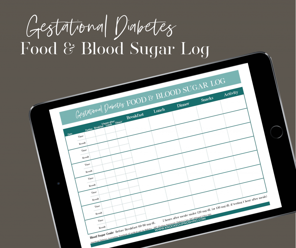 Gestational Diabetes Food and Blood Sugar Log